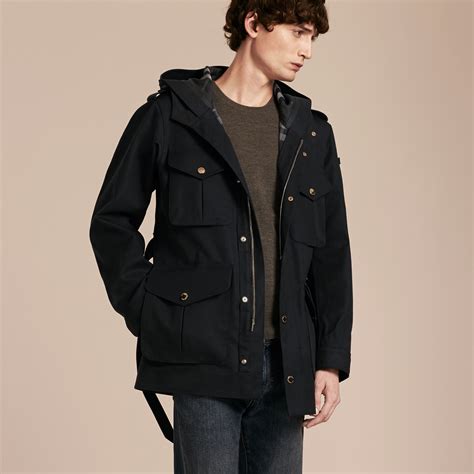 navy burberry field jacket style|Burberry lightweight hooded jacket.